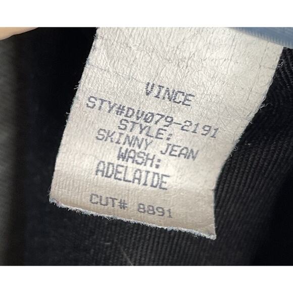 Vince Dark Wash Distressed Stretch Skinny Jeans Adelaide Blue Denim Women’s 30 - Picture 7 of 7